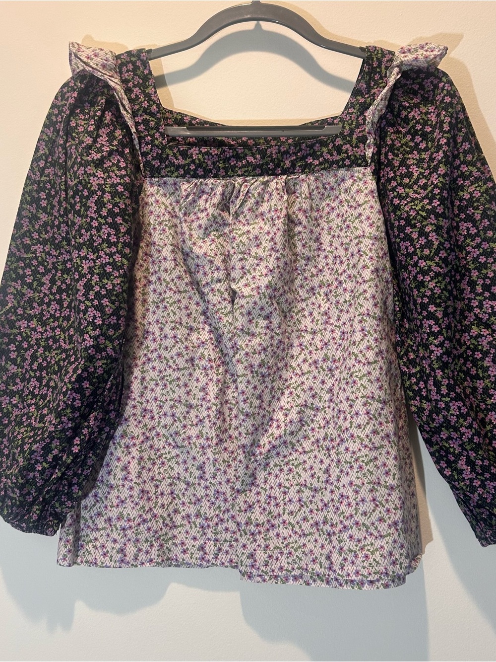 Carolina Belle Montreal Mixed Floral Square Neck Blouse Top